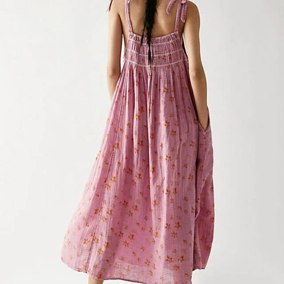 Free People Azure Maxi Dress Floral Printed Sleeveless New XL - Picture 5 of 7
